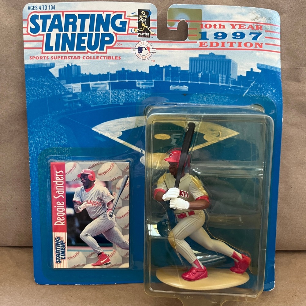 1997 Starting Lineup Reggie Sanders Cincinnati Reds Figure with Card Kenner